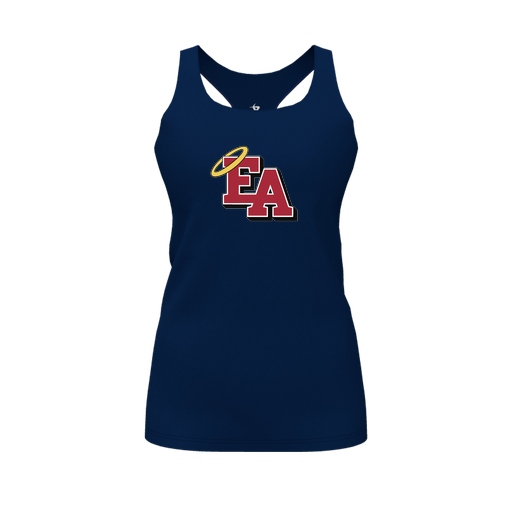 [FT0TRBNV-FYS-LOGO1] Decker Racerback Tank Top (Female Youth S, Navy, Logo 1)