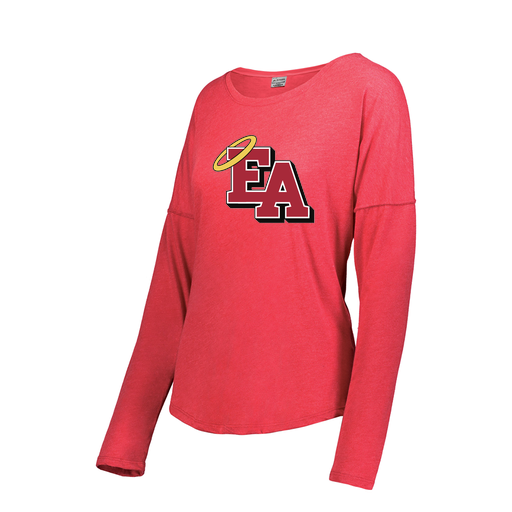 [FTLCUBRD-FAXS-LOGO1] Decker Women's Tri-Blend T-Shirt - Long Sleeve (Female Adult XS, Red, Logo 1)
